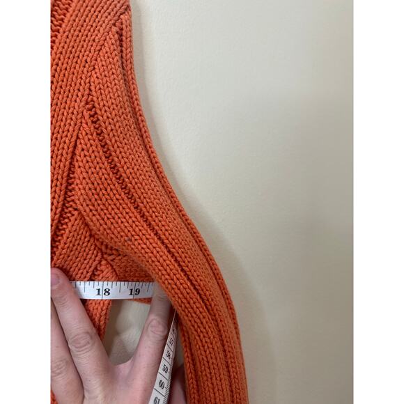 Tommy Hilfiger Vintage Chunky Cotton Logo Sweater Orange Y2K Sz L Women - Picture 5 of 7